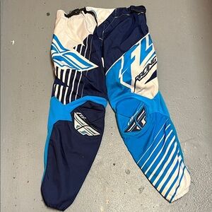 Fly Racing Blue & White Motocross Pants